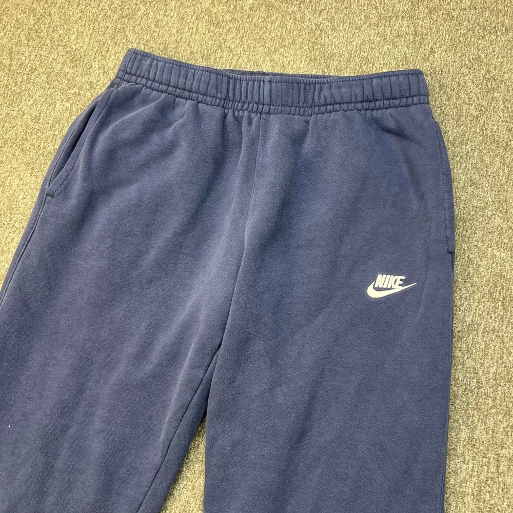 Nike Mens Club Fleece Sweatpants Navy Blue‎ Embroidered Logo Joggers Size M